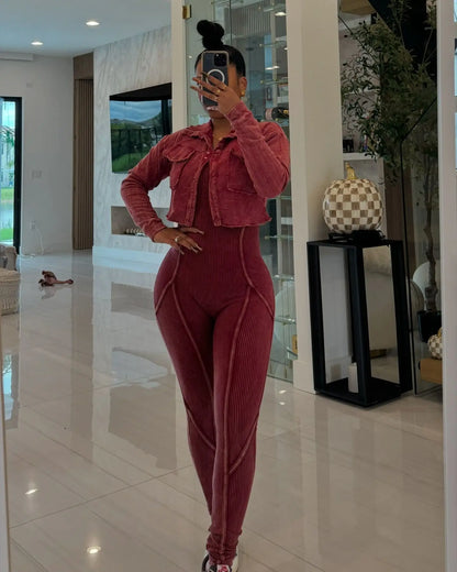 Matching Set Jacket + Jumpsuit Overalls