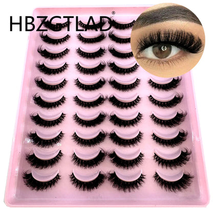 20 Pairs Natural long 3D Mink False Short Eyelashes