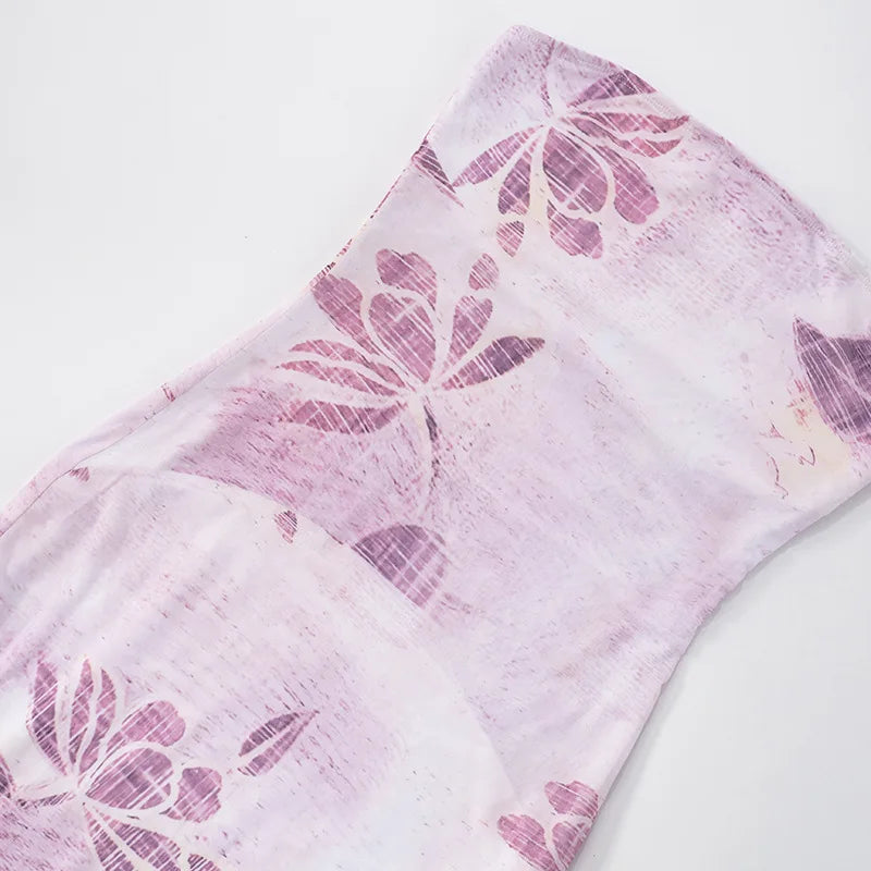 Floral Long Slim Bodycon Backless Maxi Dresses