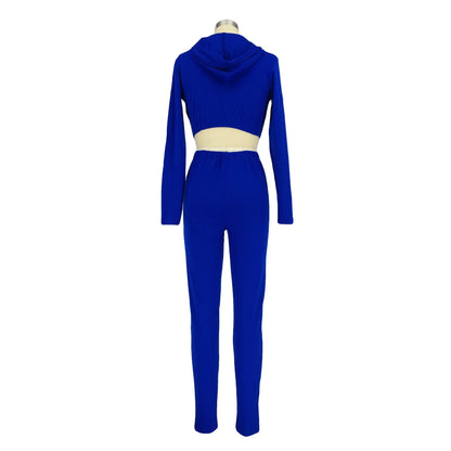 Striped Bandage Full Sleeve O-neck + Pant Sport Sets