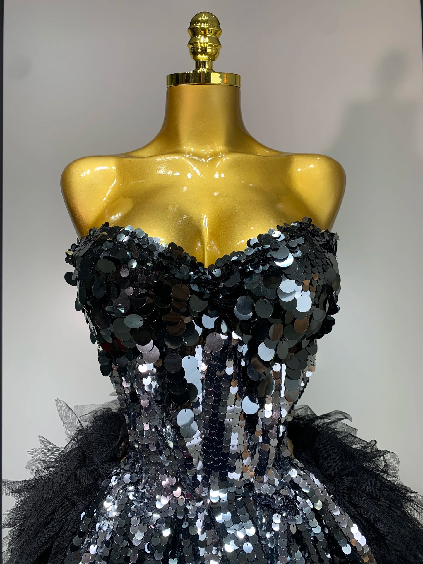 Sparkly Black Sequins Mini Dresses