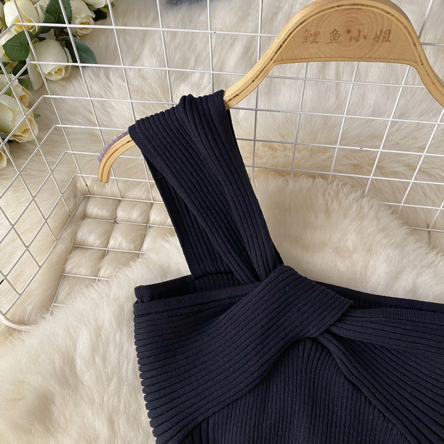 Single Shoulder Ink Knit Dress Backless Tank Striped Slim Bodycon Sundress Women Summer Beachwear Sexy Chic Vestidos