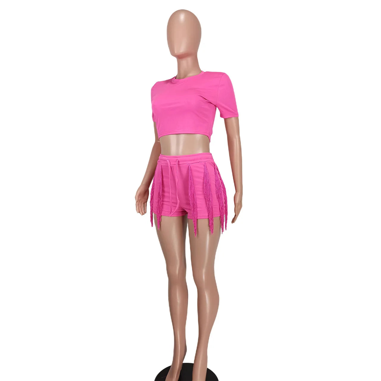 Short Sets Women Two Piece Crop Top + Shorts