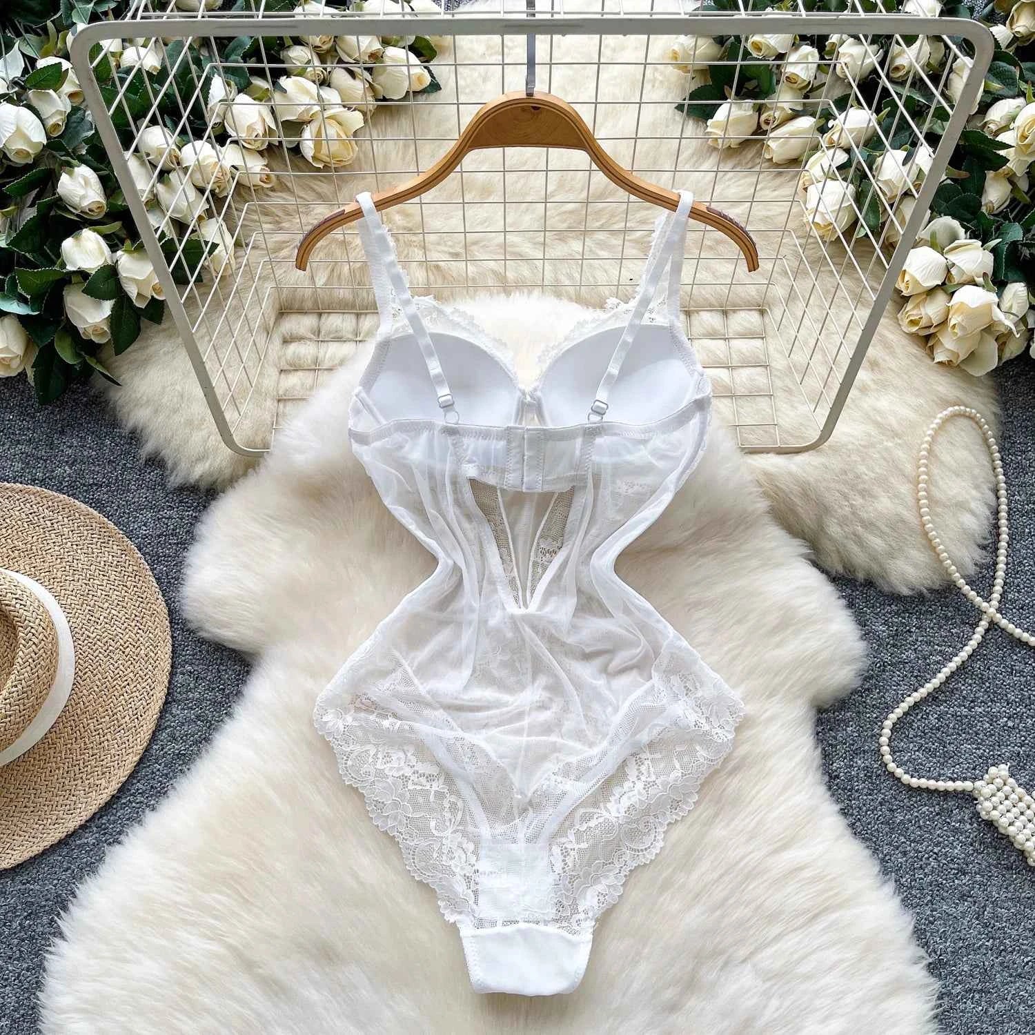 Hotsweet Vintage Straps Bodysuits Chic Lingerie