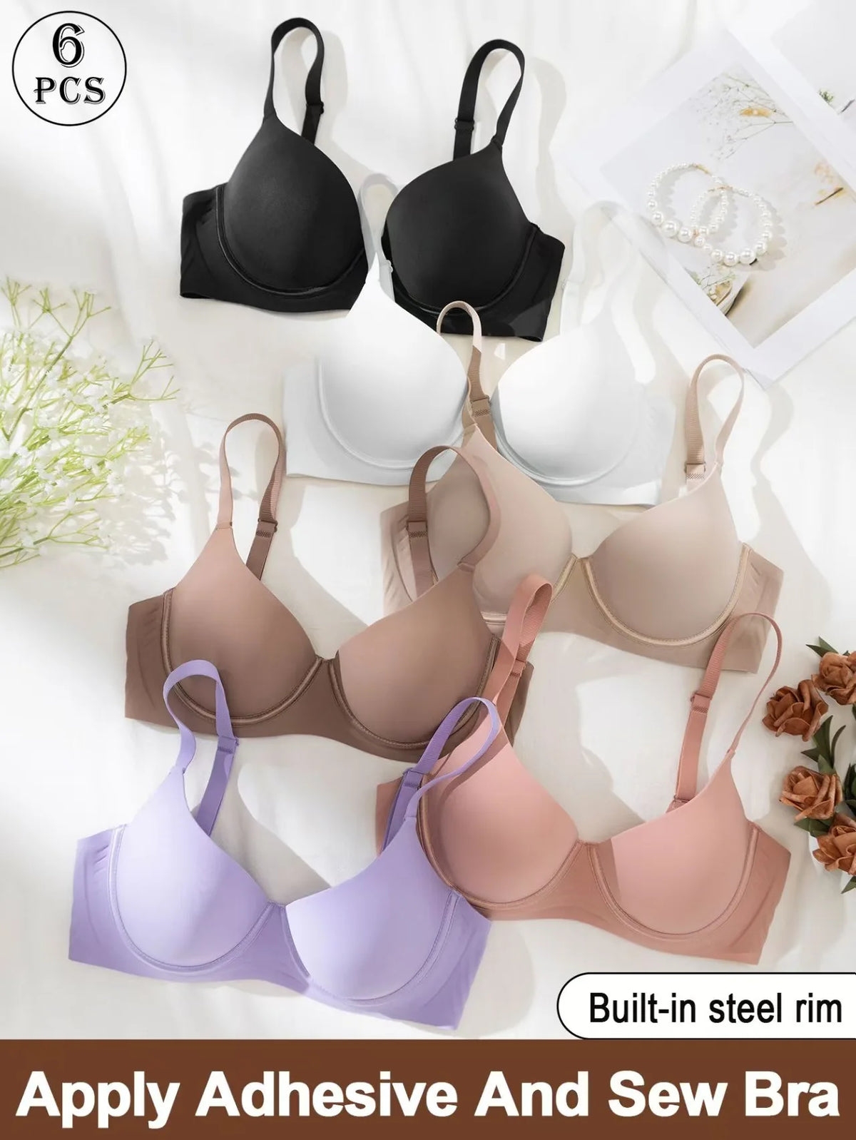 Jelly UnderWire Push Up Bra For Women Plus Size Anti-Sagging Bralette Comfortable Lingerie
