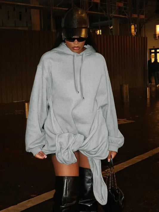 Natasha Hooded Bandage Sweatshirts (oversized)