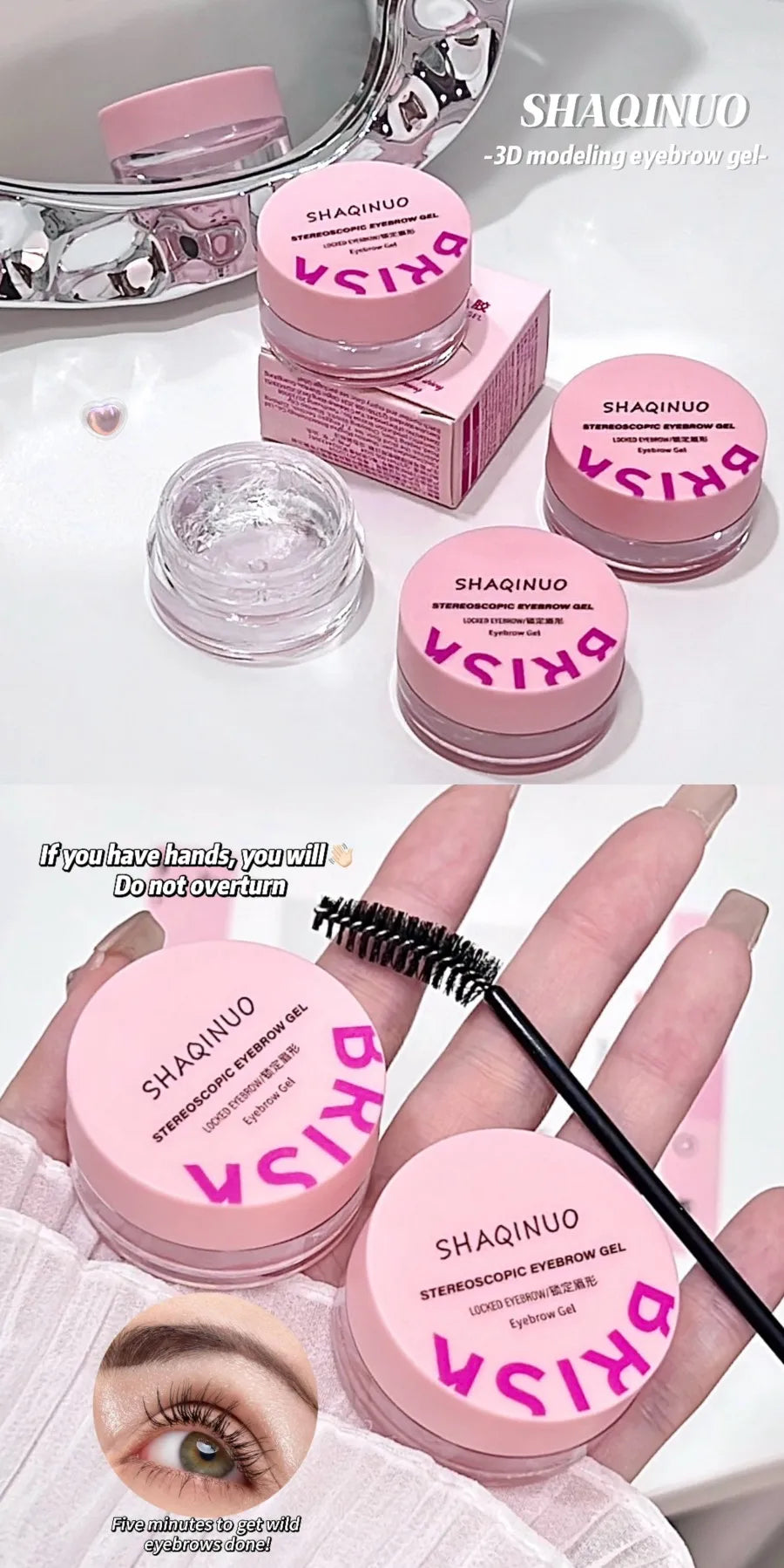 Three-dimensional Eyebrow Shaping Soap Eyebrow Gel Texture Creates Natural Eyebrows Styling Cream Waterproof Quick-Dry Makeup