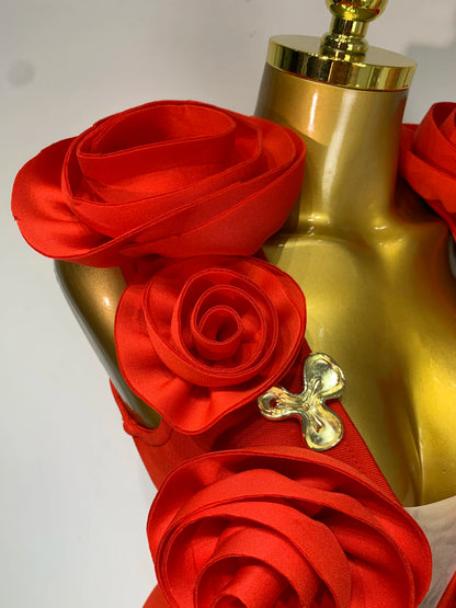 3D Flower Sleeveless Bodycon Bandage Dresses