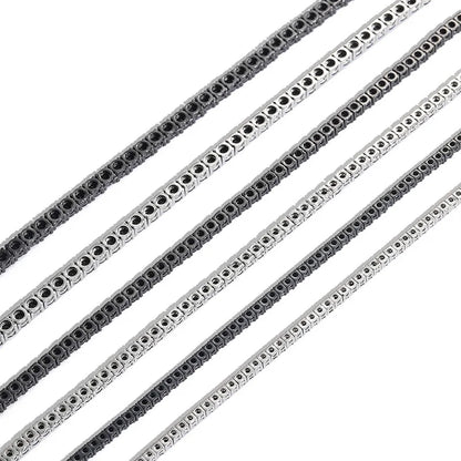 Black CZ Stone 1 Row Tennis Link Chain Chokers Necklaces Unisex  Jewelry
