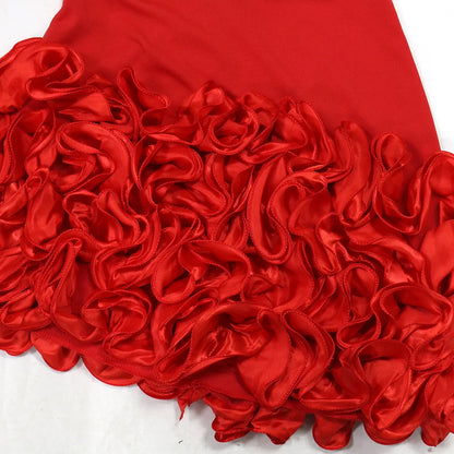 Luxury Ruffles Sleeveless Bodycon Pleated Mini Dresses