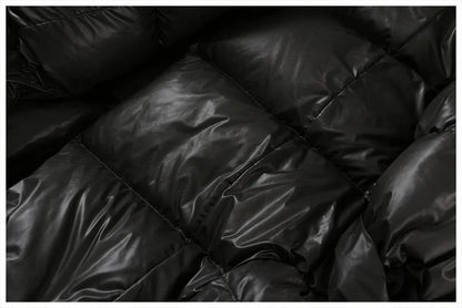 Cotton-padded Coat Lapel Loose Zipper Solid Color Coats