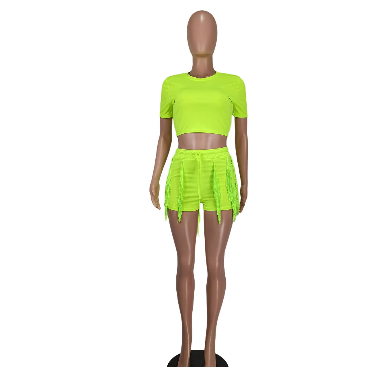 Short Sets Women Two Piece Crop Top + Shorts