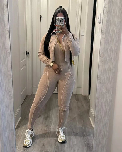 Matching Set Jacket + Jumpsuit Overalls