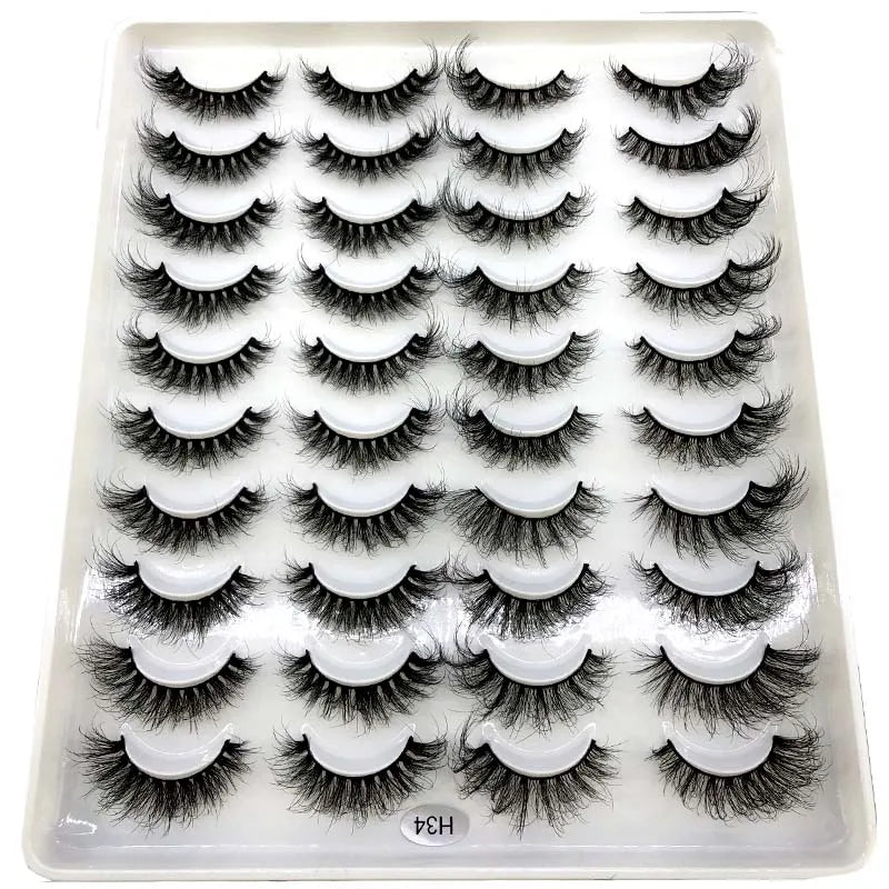 20 Pairs Natural long 3D Mink False Short Eyelashes