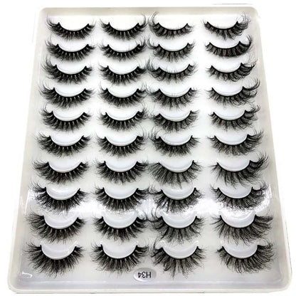 20 Pairs Natural long 3D Mink False Short Eyelashes
