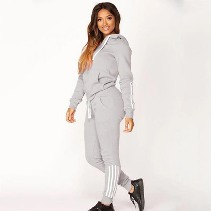 Three Stripe Sweater Hoodie + Sports Jogging Sets