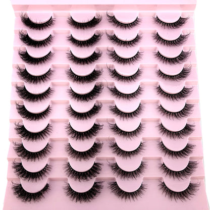 20 Pairs Natural long 3D Mink False Short Eyelashes