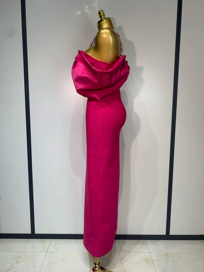 Off the Shoulder Crystal Bodycon Bandage Dresses