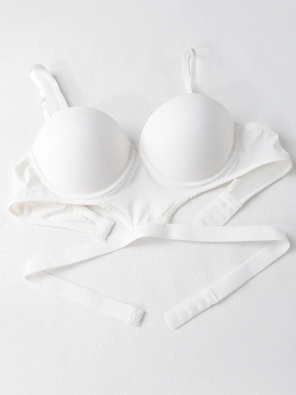 Stylish undertone beautiful back half cup smooth and exposed waist slim waist big exposed back push up bra