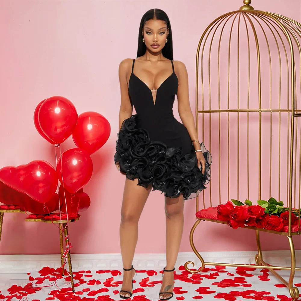 Luxury Ruffles Sleeveless Bodycon Pleated Mini Dresses