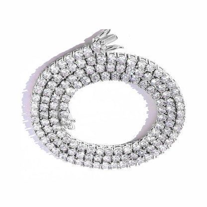 3/4/5mm 6"-24" Bling Iced Out Round Zircon Tennis Chain Chokers Necklaces 1 Row CZ Stone Link Chain Jewelry