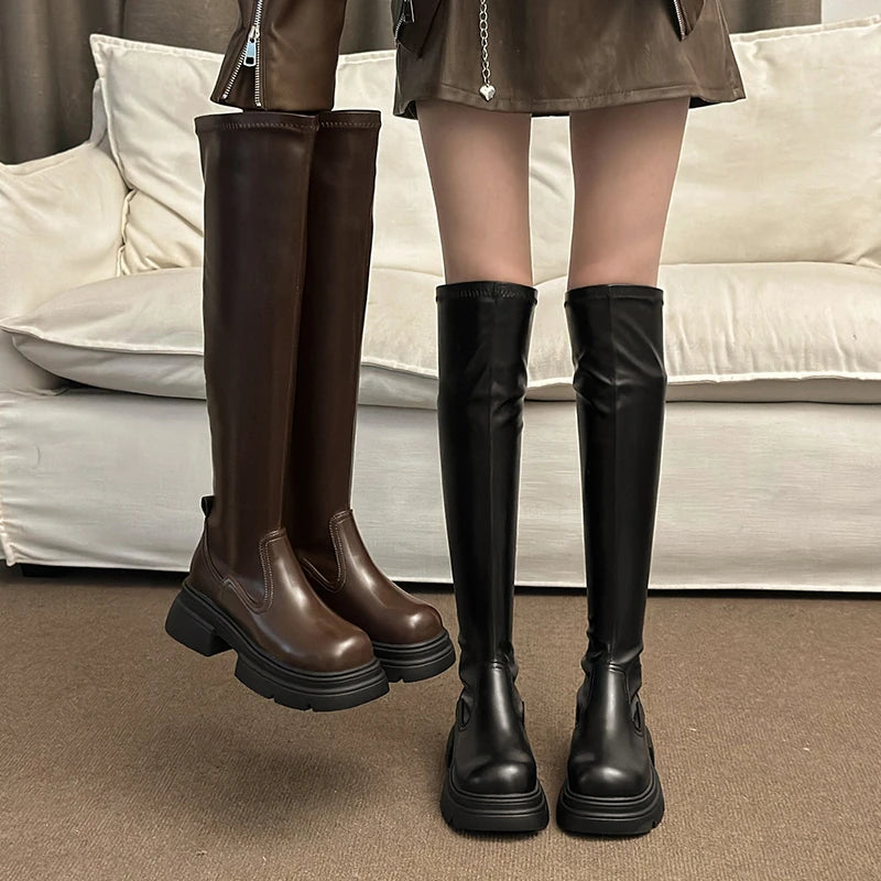 Alicia's Over The Knee PU Leather Non-Slip Boots (New Designer)