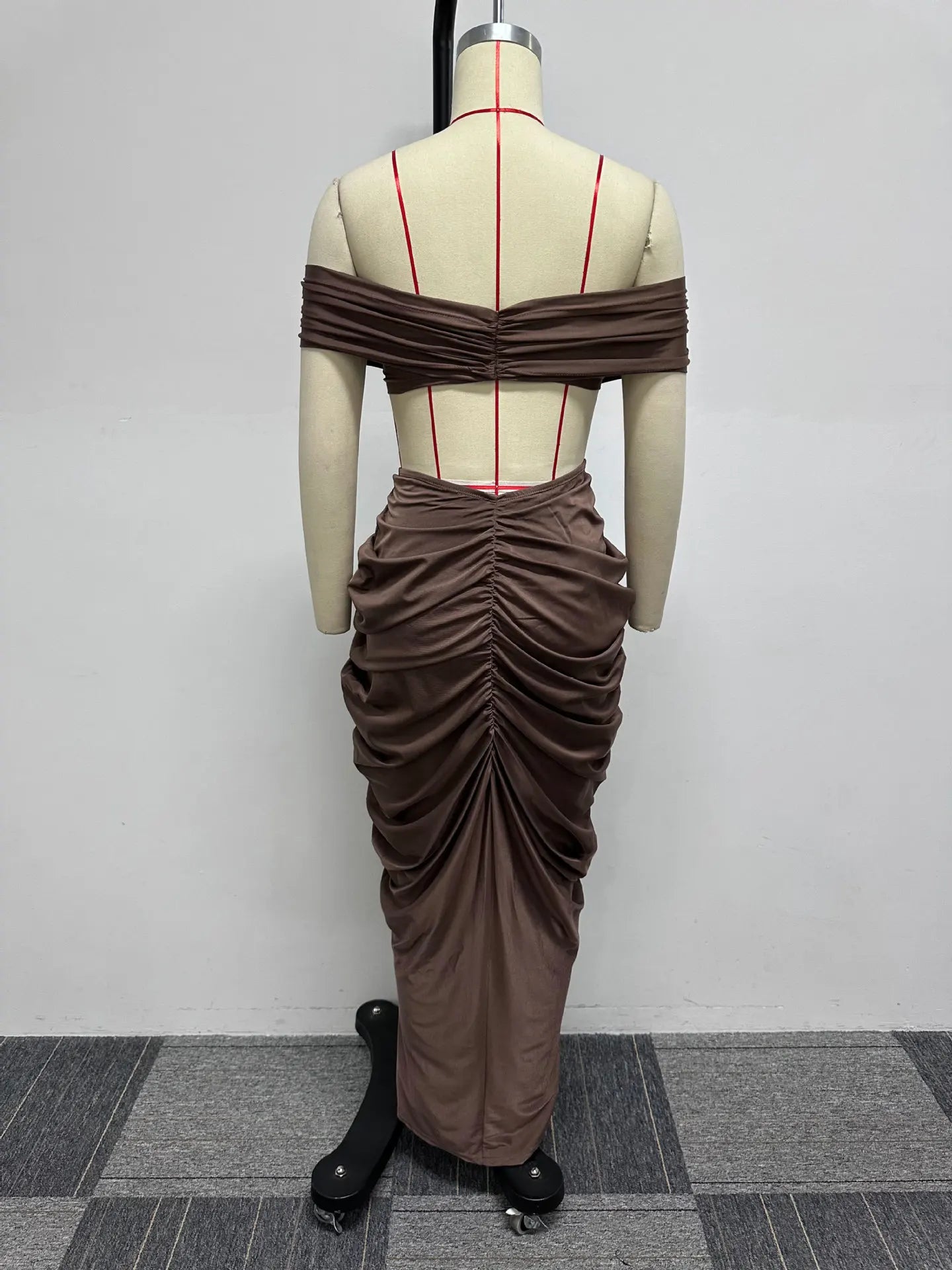 Off Shoulder Crop Top + Low Waist Maxi Skirt Outfits