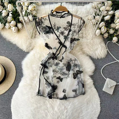 New Butterfly Lace Elegant Feminine Dresses for Women Comfortable