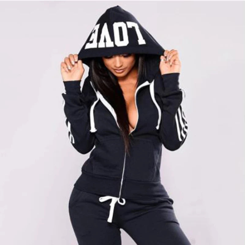 Three Stripe Sweater Hoodie + Sports Jogging Sets
