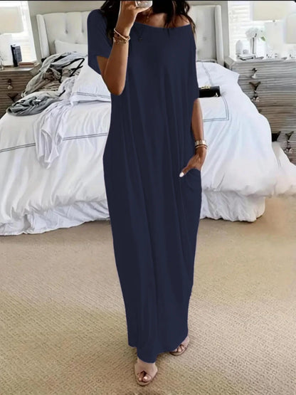 Beach Outfits Pockets Casual Vintage Maxi Dresses