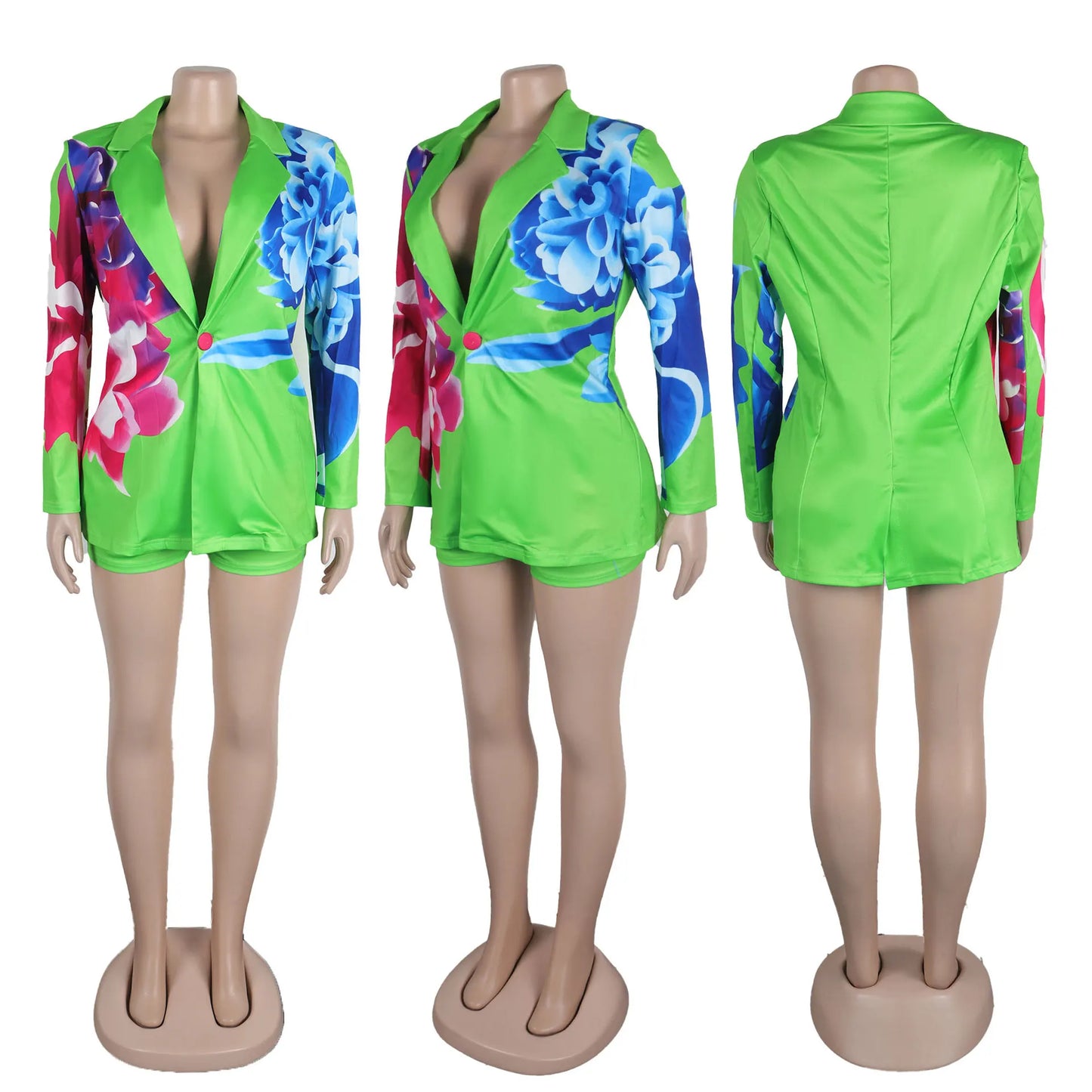 Belinda 2 Piece Sets Flower Long Sleeve T-shirt And Shorts Suit