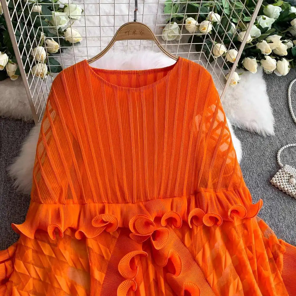 American Style V-neck Irregular Hem Design Dresses 22D1845