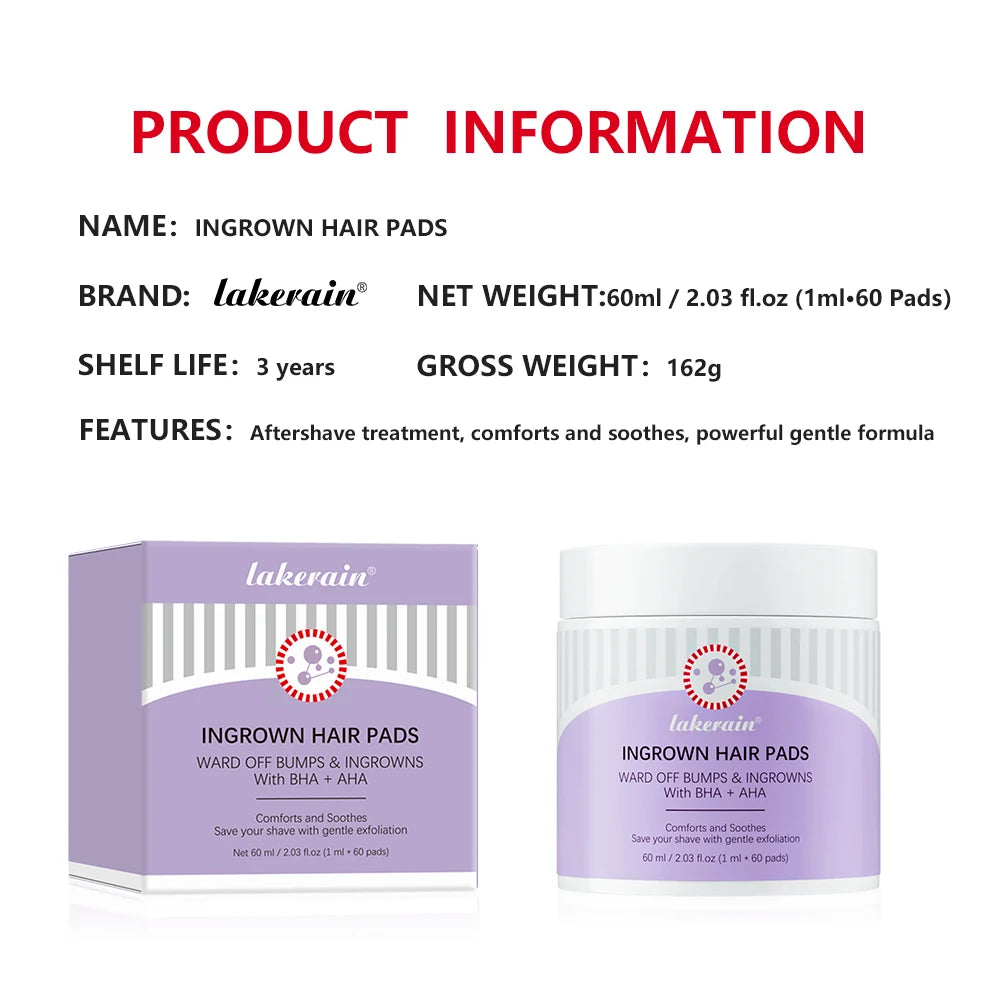 Ingrown Hair Pads Aftershave Treatment Pads To Help Prevent Razor Bumps