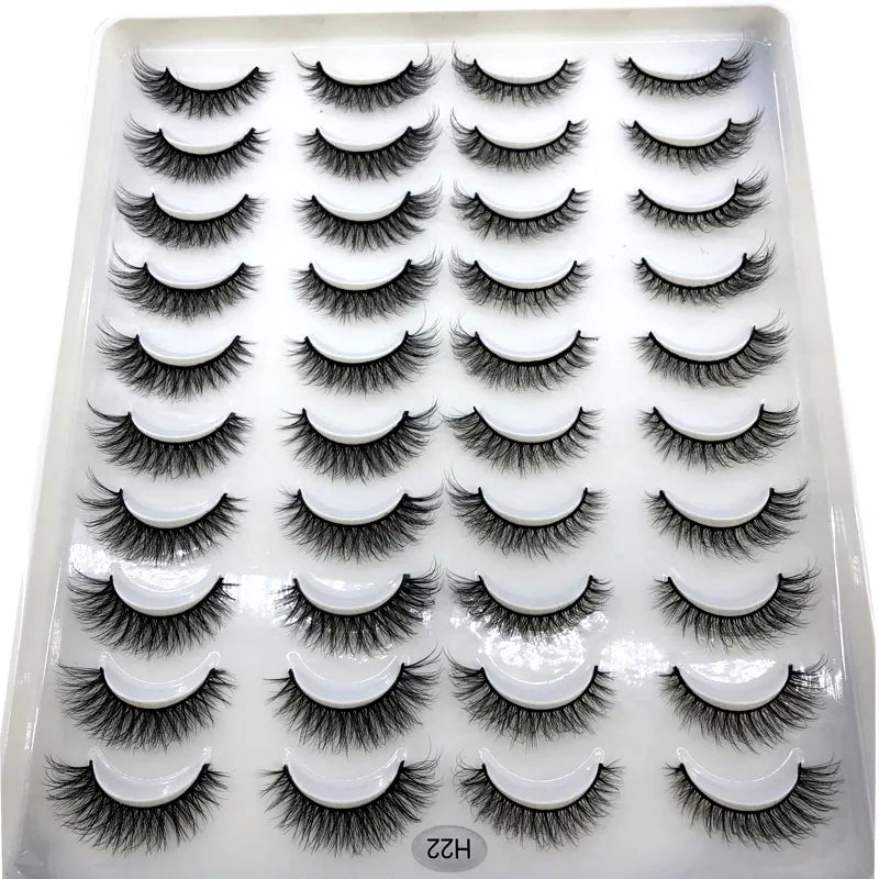 20 Pairs Natural long 3D Mink False Short Eyelashes