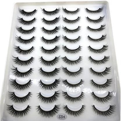 20 Pairs Natural long 3D Mink False Short Eyelashes