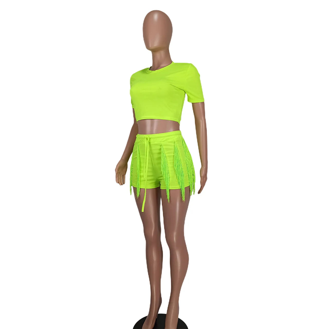 Short Sets Women Two Piece Crop Top + Shorts