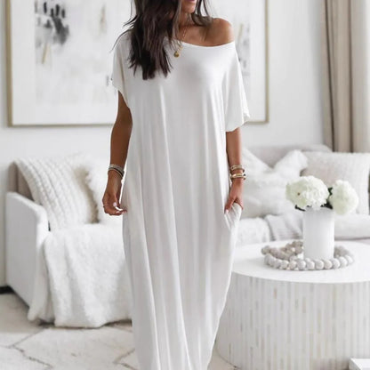 Beach Outfits Pockets Casual Vintage Maxi Dresses