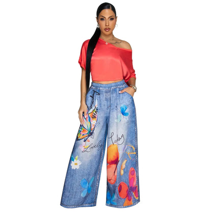 Casual Printed Wide Leg Pants (Comfortable)