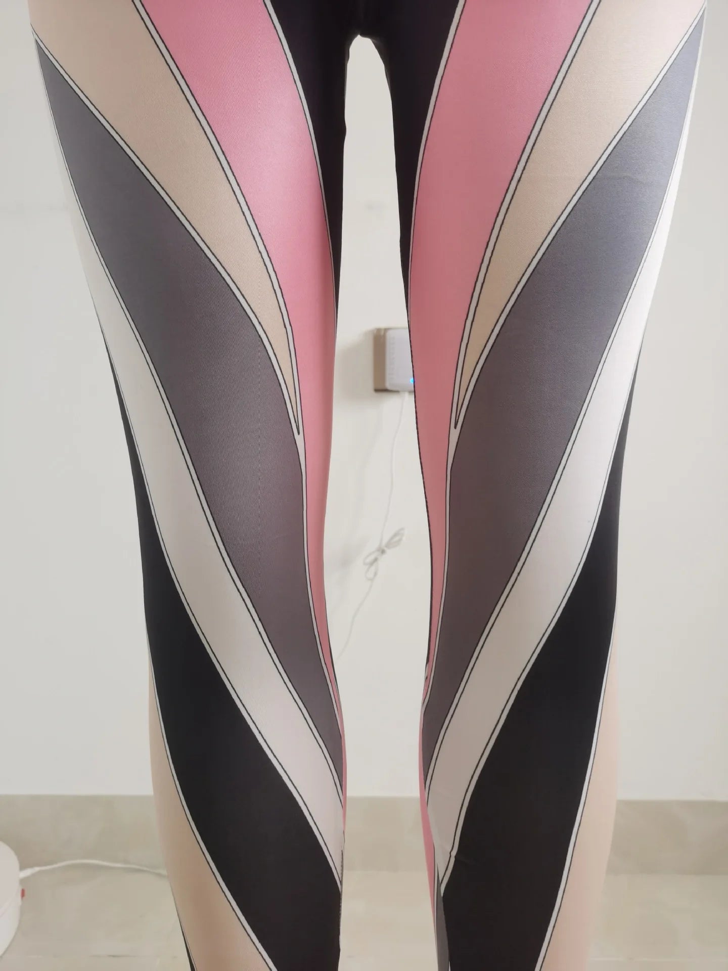 Cordivia Colorful Striped Stretch Leggings (Bodyshaping)