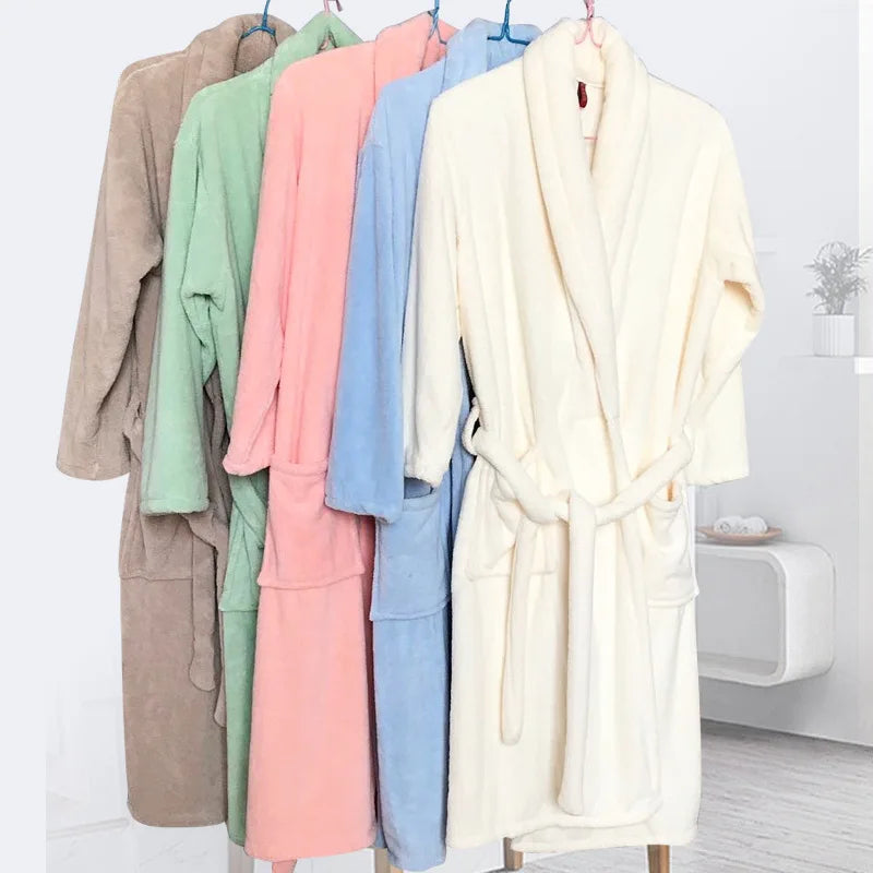 Uniquely Thickened Warm Bathrobe Loose Lounge Wear