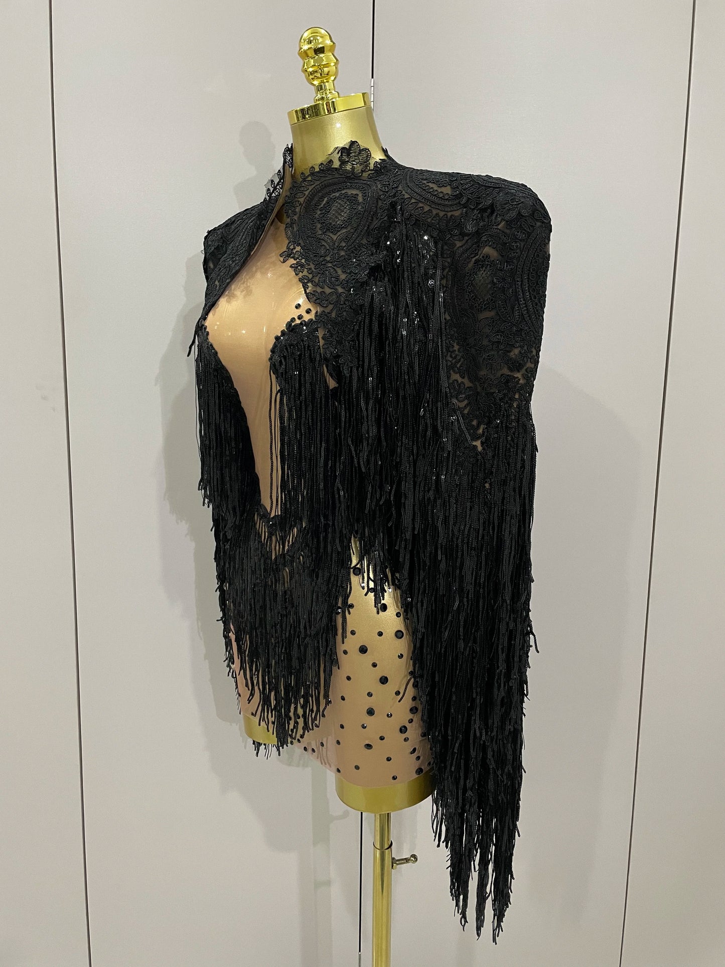 Luxury Sparkly Rhinestone Sequin Tassel Coat + Dress