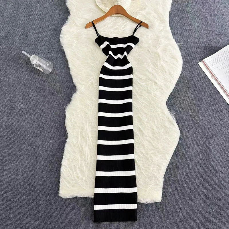 Striped Bodycon Beach Sundresses