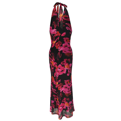 New Print Sleeveless Lady Elegant Mesh Dresses