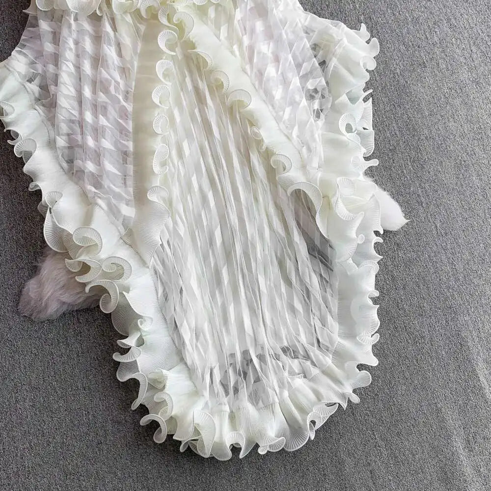 American Style V-neck Irregular Hem Design Dresses 22D1845