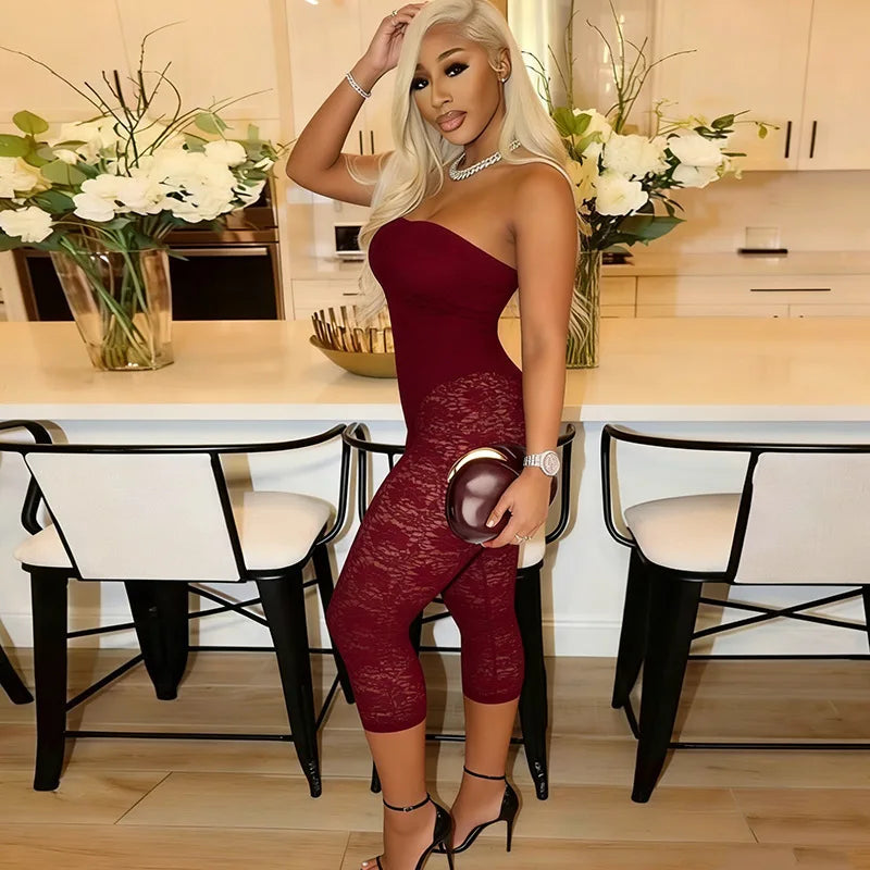 Lace See Through Bodycon Jumpsuits for Woman