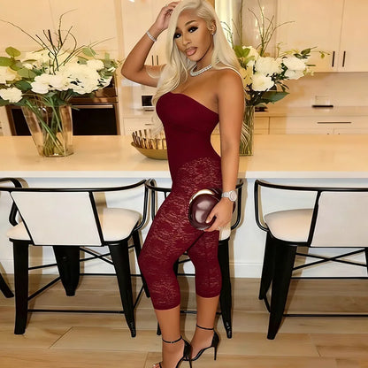 Lace See Through Bodycon Jumpsuits for Woman