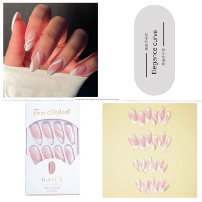 Classical Flower Oil Painting Wearing Armor Gilding Rose Nail Stickers Retro European American Style Artistic Finished Product Fake Nail Tip