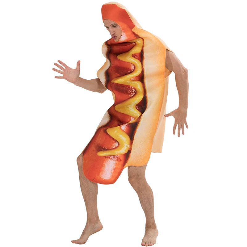 3D Print Hot Dog Costumes Halloween Family One-Piece Costume Carnival Food Costume