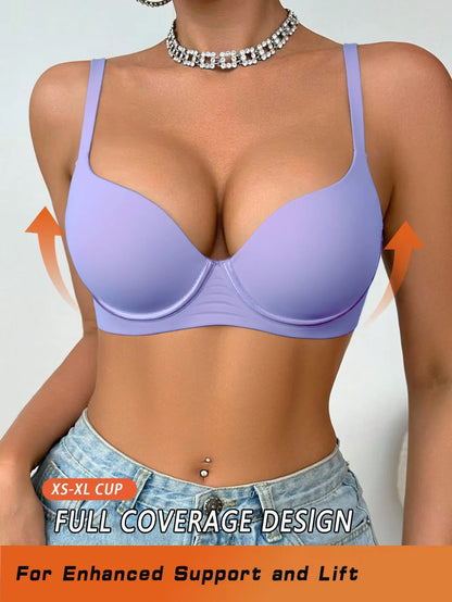Jelly UnderWire Push Up Bra For Women Plus Size Anti-Sagging Bralette Comfortable Lingerie