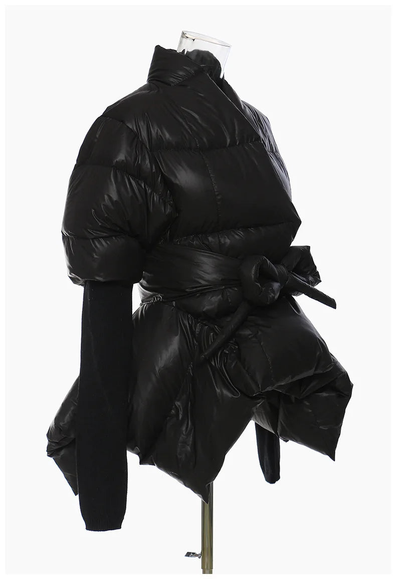 Cotton-padded Coat Lapel Loose Zipper Solid Color Coats